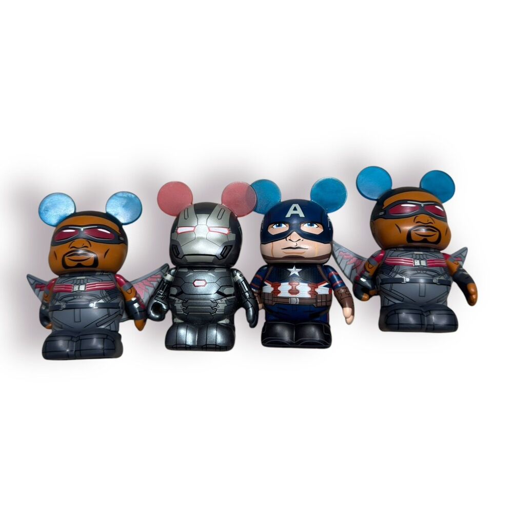 Disney Vinylmation Marvel 3” Figures Two Falcons War Machine Captain‎ America